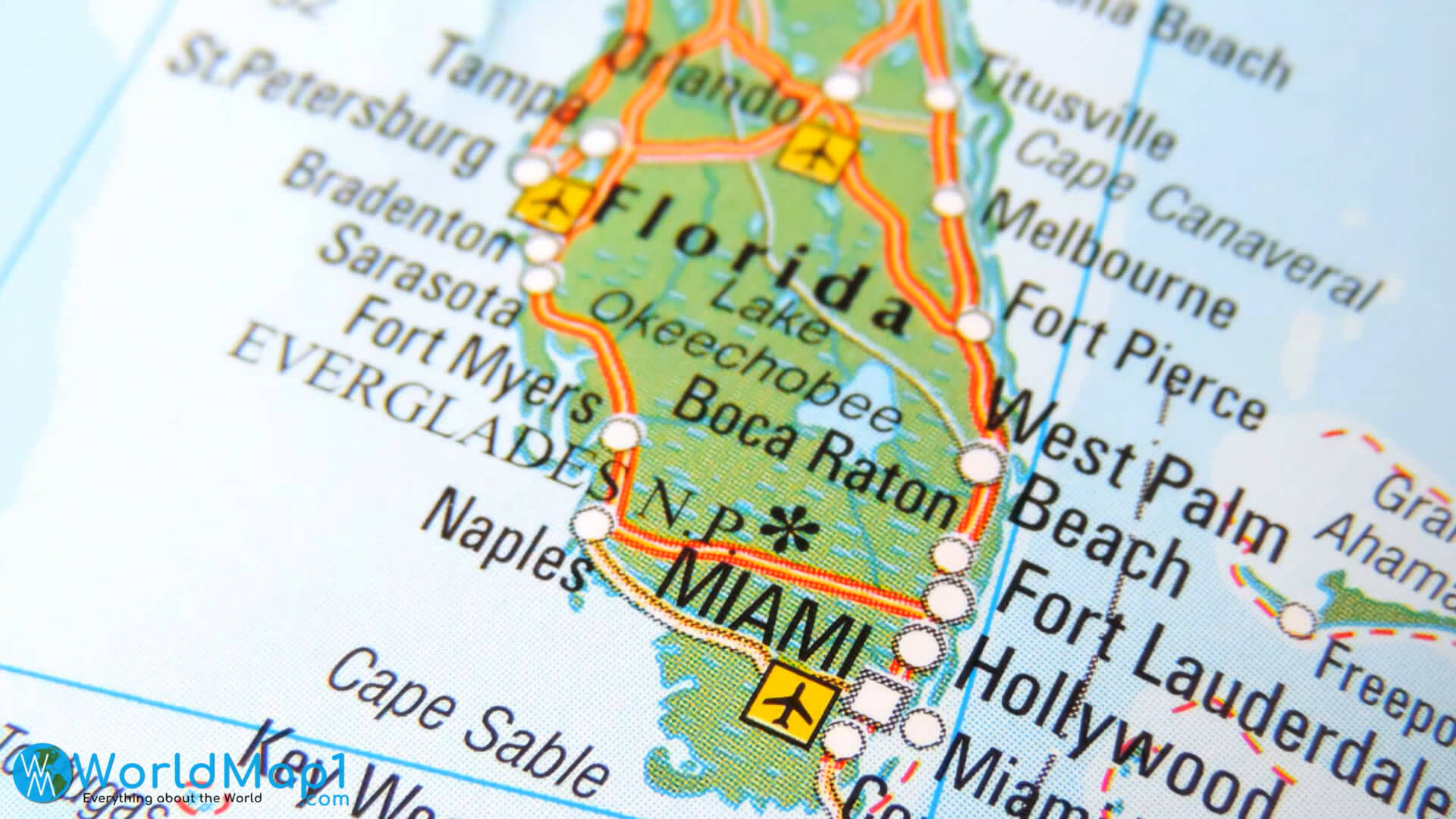 Miami Map in Florida